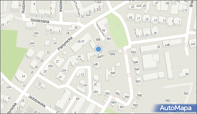 Wrocław, Jeździecka, 14A, mapa Wrocławia