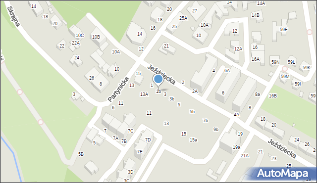 Wrocław, Jeździecka, 1b, mapa Wrocławia