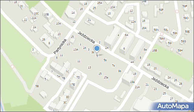 Wrocław, Jeździecka, 5, mapa Wrocławia