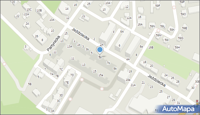 Wrocław, Jeździecka, 5b, mapa Wrocławia