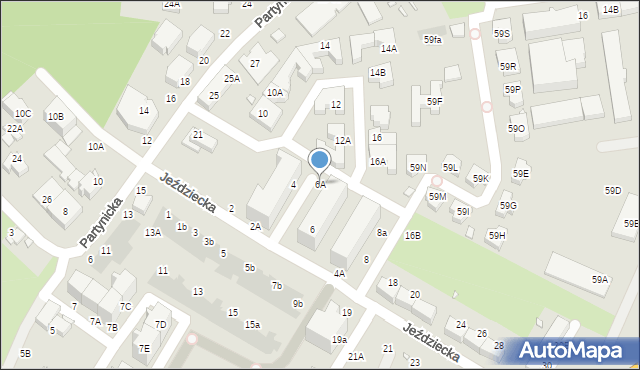 Wrocław, Jeździecka, 6A, mapa Wrocławia