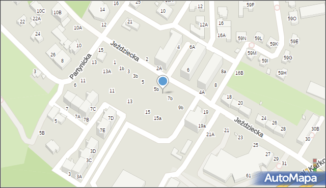 Wrocław, Jeździecka, 7a, mapa Wrocławia