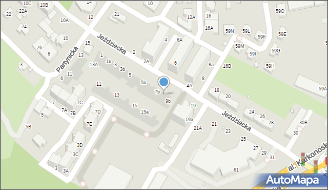 Wrocław, Jeździecka, 9a, mapa Wrocławia