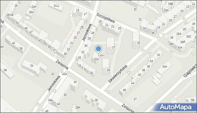 Wrocław, Jemiołowa, 32B, mapa Wrocławia