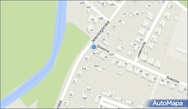 Wrocław, Jeleniogórska, 37, mapa Wrocławia