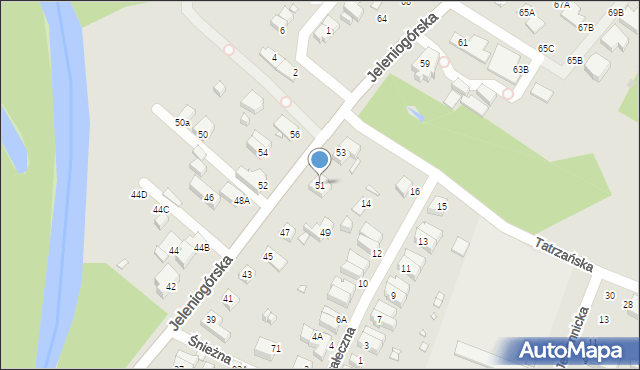 Wrocław, Jeleniogórska, 51, mapa Wrocławia