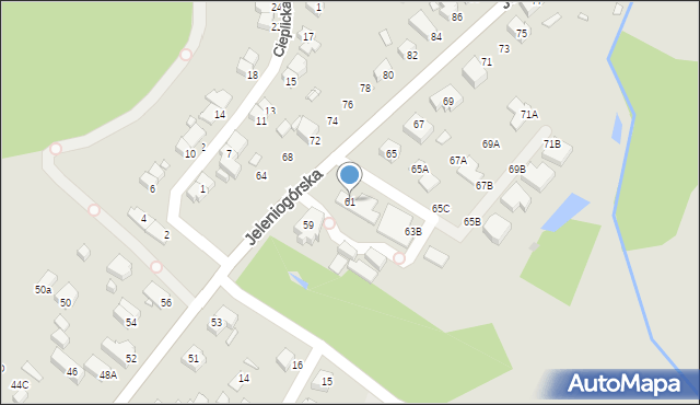 Wrocław, Jeleniogórska, 61, mapa Wrocławia
