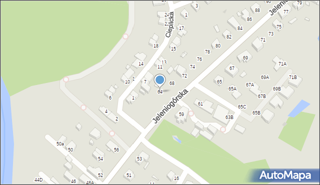Wrocław, Jeleniogórska, 64, mapa Wrocławia