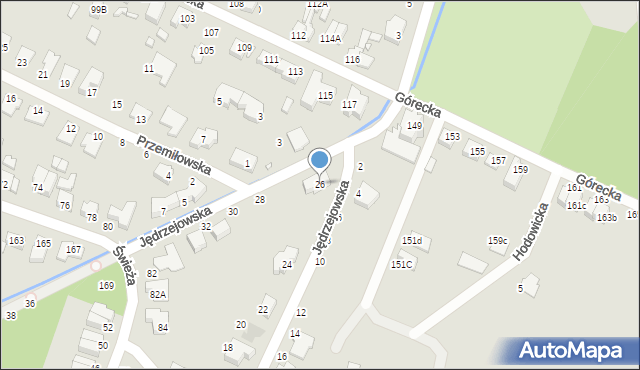 Wrocław, Jędrzejowska, 26, mapa Wrocławia