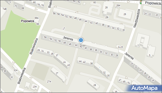 Wrocław, Jelenia, 42, mapa Wrocławia