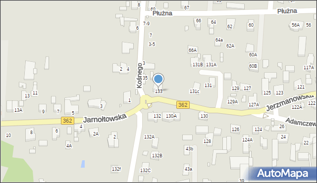 Wrocław, Jerzmanowska, 133, mapa Wrocławia