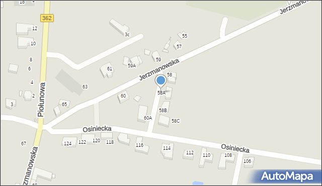 Wrocław, Jerzmanowska, 58A, mapa Wrocławia