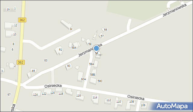 Wrocław, Jerzmanowska, 58D, mapa Wrocławia