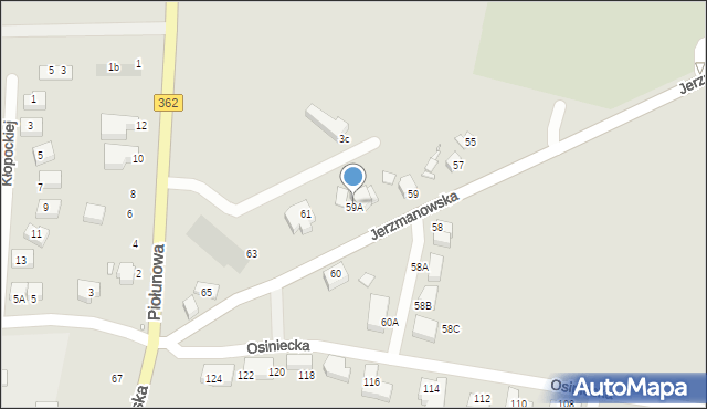 Wrocław, Jerzmanowska, 59A, mapa Wrocławia
