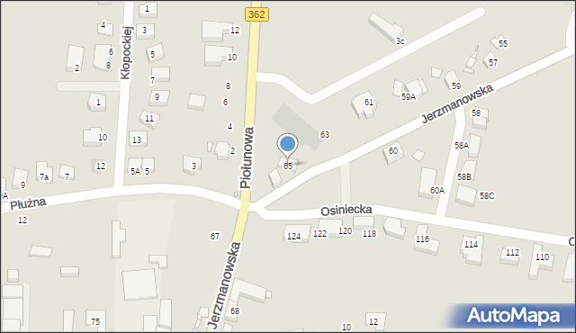 Wrocław, Jerzmanowska, 65, mapa Wrocławia