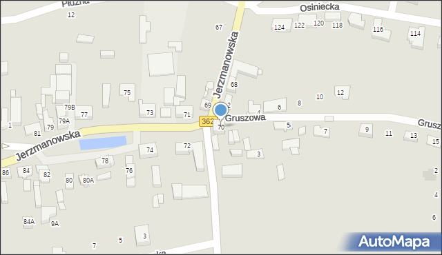 Wrocław, Jerzmanowska, 70, mapa Wrocławia