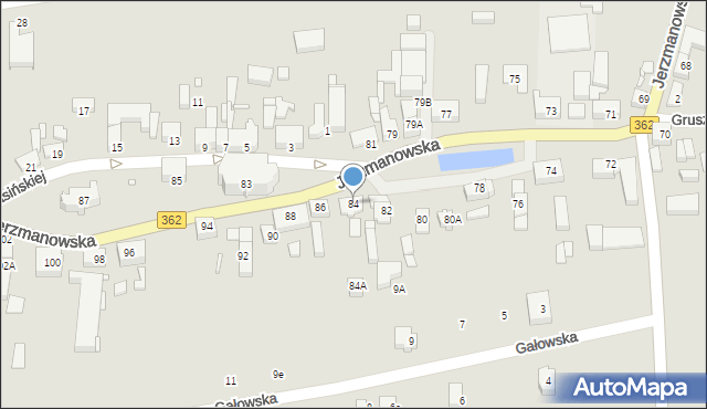 Wrocław, Jerzmanowska, 84, mapa Wrocławia