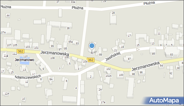 Wrocław, Jerzmanowska, 91, mapa Wrocławia