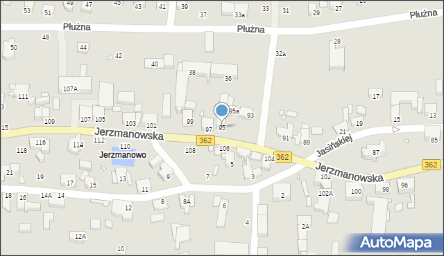 Wrocław, Jerzmanowska, 95, mapa Wrocławia