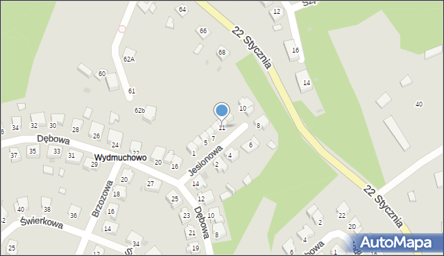 Wyrzysk, Jesionowa, 11, mapa Wyrzysk
