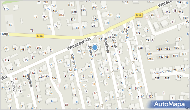 Ząbki, Jeziorna, 1, mapa Ząbki