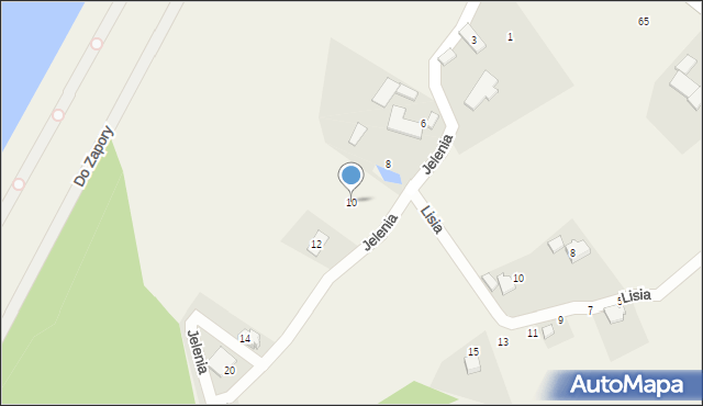 Zabrzeg, Jelenia, 10, mapa Zabrzeg
