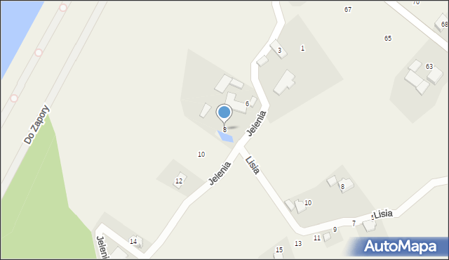 Zabrzeg, Jelenia, 8, mapa Zabrzeg