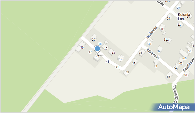 Zabrzeg, Jesienna, 45, mapa Zabrzeg