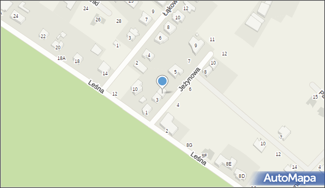 Zakrzewo, Jeżynowa, 3A, mapa Zakrzewo