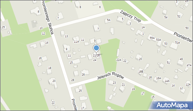 Zalesie Górne, Jelenich Rogów, 21/26, mapa Zalesie Górne