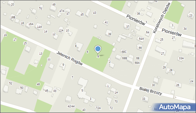 Zalesie Górne, Jelenich Rogów, 4, mapa Zalesie Górne