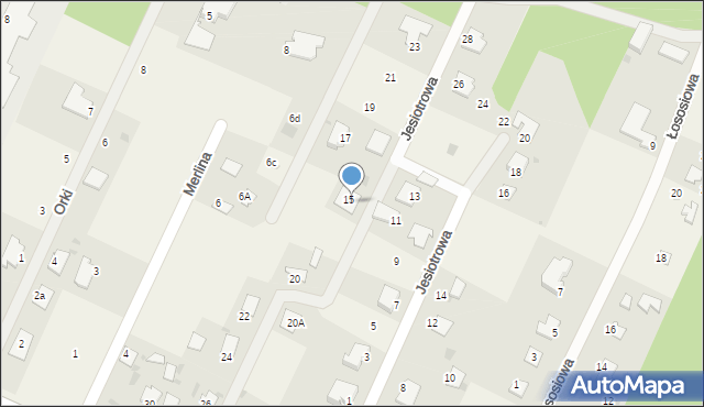 Zamość, Jesiotrowa, 15a, mapa Zamościa