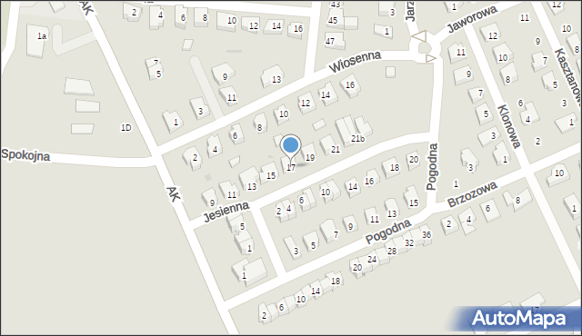 Żarów, Jesienna, 17, mapa Żarów