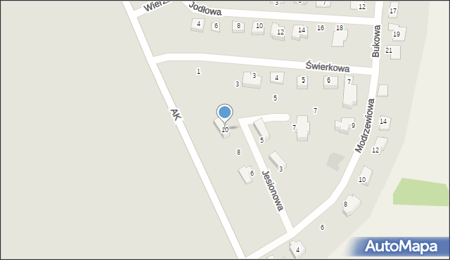 Żarów, Jesionowa, 10, mapa Żarów