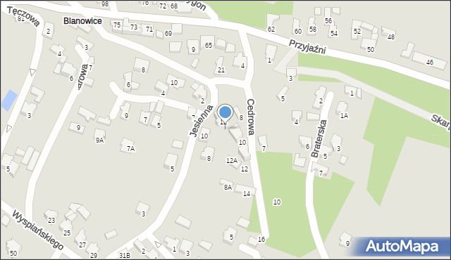 Zawiercie, Jesienna, 12b, mapa Zawiercie