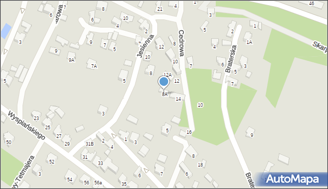 Zawiercie, Jesienna, 8A, mapa Zawiercie