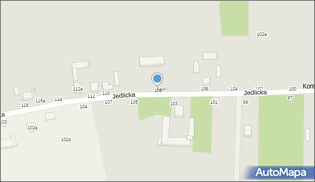 Zgierz, Jedlicka, 108, mapa Zgierz