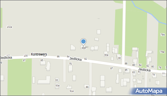 Zgierz, Jedlicka, 92a, mapa Zgierz