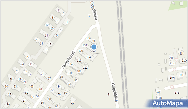 Zgorzała, Jemiołuszki, 128, mapa Zgorzała