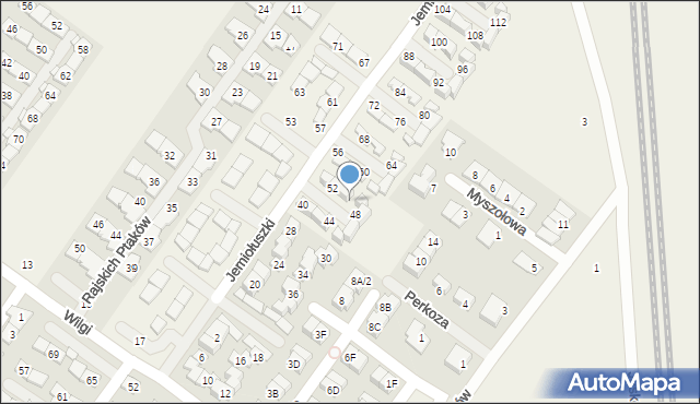 Zgorzała, Jemiołuszki, 50, mapa Zgorzała