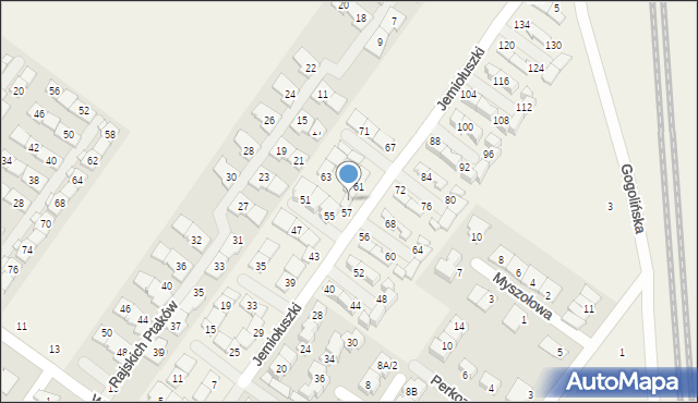 Zgorzała, Jemiołuszki, 59, mapa Zgorzała