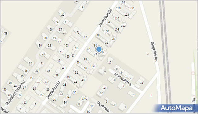 Zgorzała, Jemiołuszki, 78, mapa Zgorzała