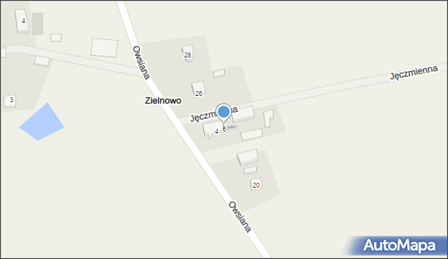 Zielnowo, Jęczmienna, 6, mapa Zielnowo