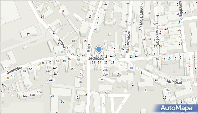 Zielona Góra, Jedności, 17, mapa Zielona Góra