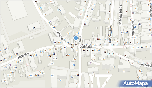 Zielona Góra, Jedności, 23, mapa Zielona Góra