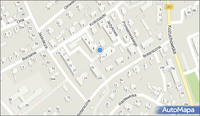 Zielona Góra, Jeżykowa, 1, mapa Zielona Góra