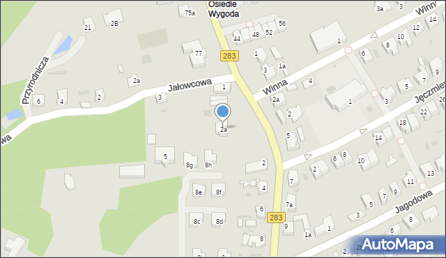 Zielona Góra, Jędrzychowska, 2a, mapa Zielona Góra