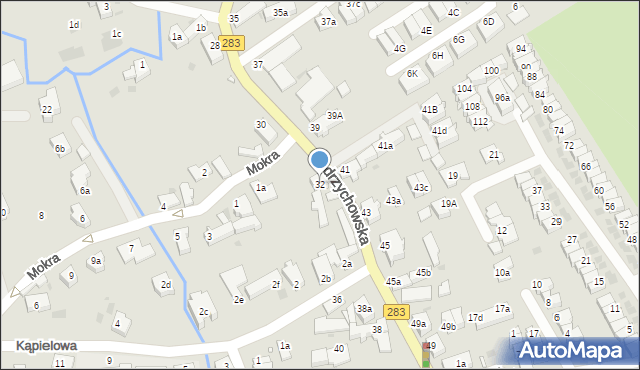 Zielona Góra, Jędrzychowska, 32, mapa Zielona Góra