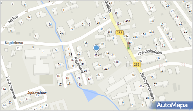 Zielona Góra, Jędrzychowska, 42a, mapa Zielona Góra