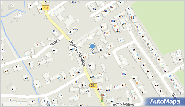 Zielona Góra, Jędrzychowska, 43a, mapa Zielona Góra